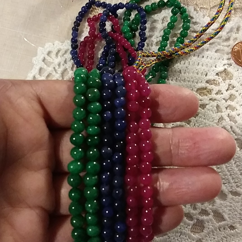 Necklace with jade lapis and rubi